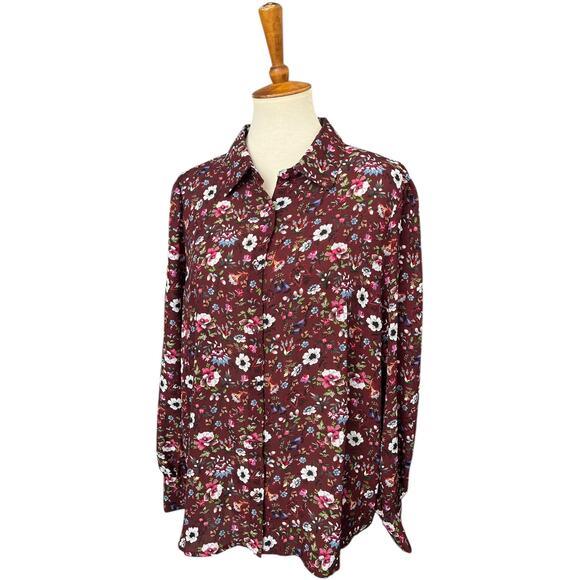 NWT Elie Tahari Long Sleeve Floral Spring Summer Workwear Blouse Size XL - Picture 4 of 9